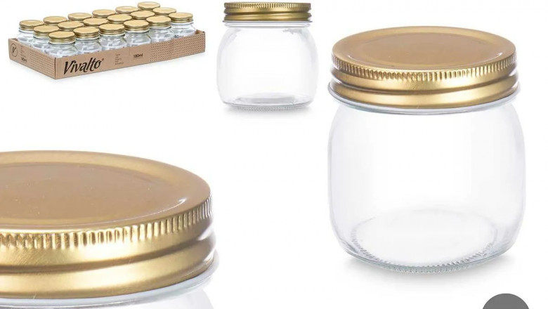 Jar Vivalto CWDH05-18PK Gold Transparent 180 ml (18 Units)- Qubyk UK