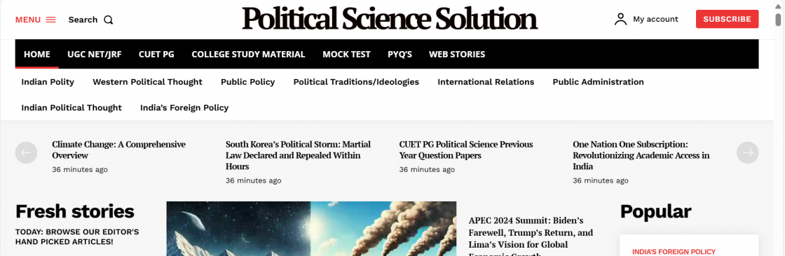 Political Science Solution Cover Image