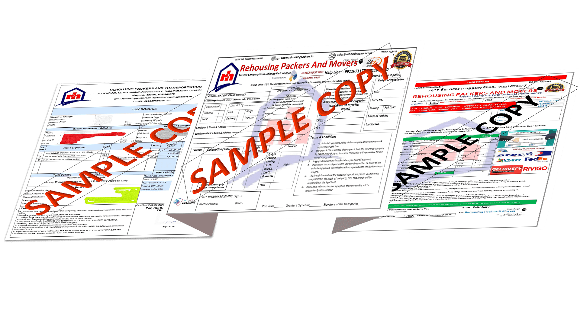 Packers and Movers Bill For Claim - PDF, Words, Format